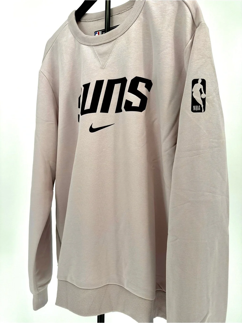 Nike Men's Suns Crewneck Sweatshirt in Light Taupe with Black Logo X-Large NWT